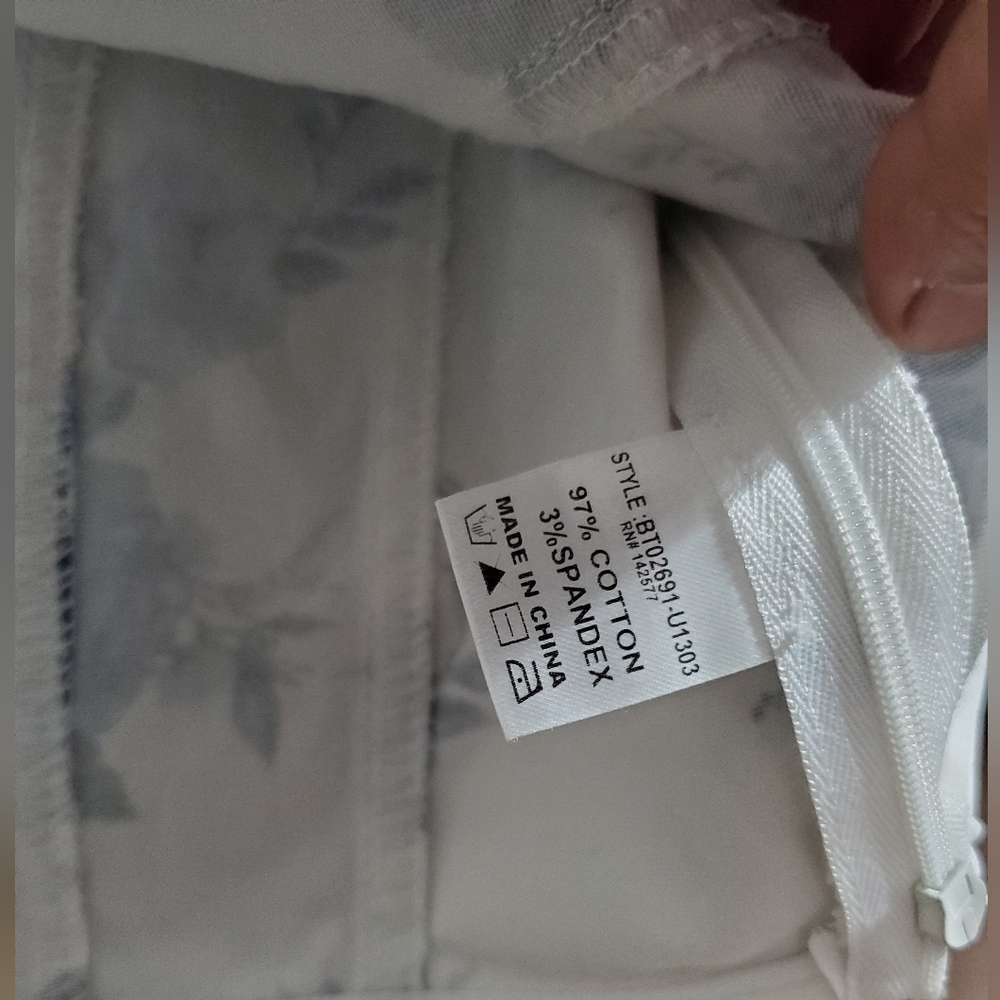 Blashe White Bustier Blue Rose Print Lace Up Corset Crop Top Junior/Womens Large - Picture 6 of 7